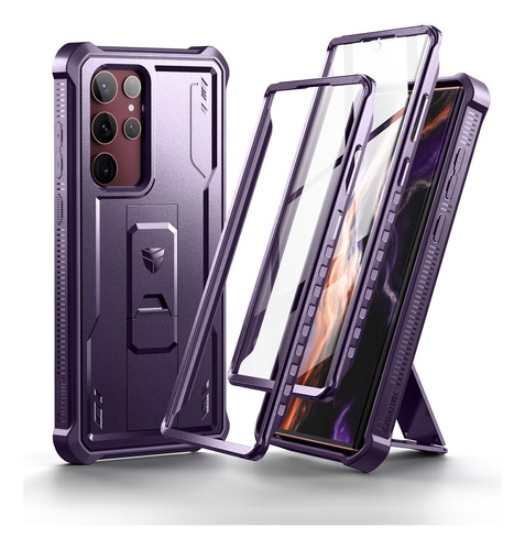 Funda Dexnor Para Samsung Galaxy S22 Ultra, 2 Marcos Frontales, Con Protector De Pantalla Y Soporte, Funda Robusta A Prueba De Golpes
