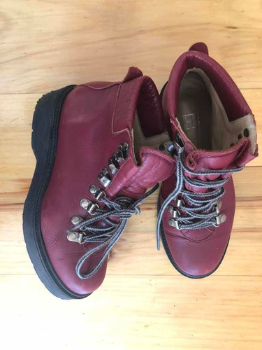 Borcegos Febo Cuero Bordo Talle 35