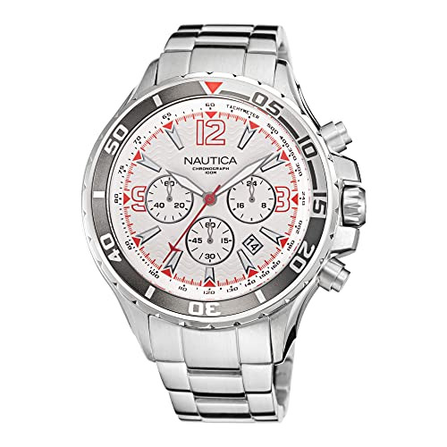 Nautica Hombre Napnss218 Nst Reloj De Ra Gris-blanco-sst (Reacondicionado)