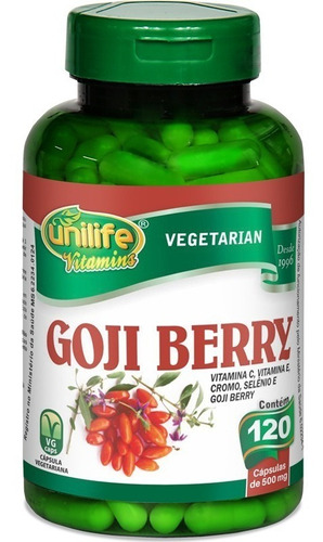 Goji Berry Unilife Com Vitamina C 120 Cápsulas