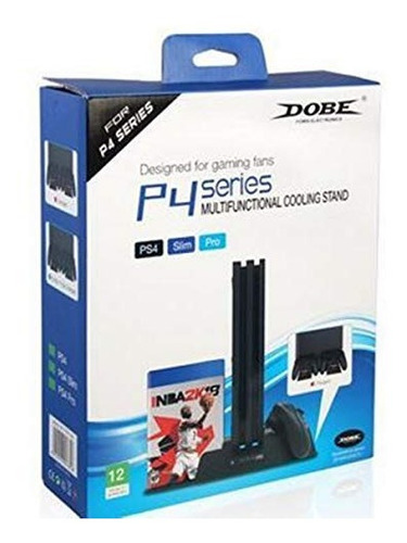 Base Para Ps4 Pro Con Fan Cooler Cargador Y Rack Para Discos
