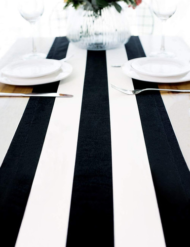 Amino Mesa Raya Blanco Negro Camino Beetlejuice Moderno Boda