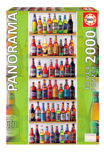 Imagen 1 de 3 de Puzzle Rompecabeza 2000 Pzas Cervezas Del Mundo Panorámica E