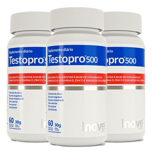 3x Testopro 500 Inove Nutrition 500 Mg 60 Caps