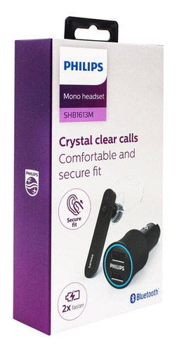 Manos Libres Bluetooth Philips Shb1613m + Cargador Auto Usb