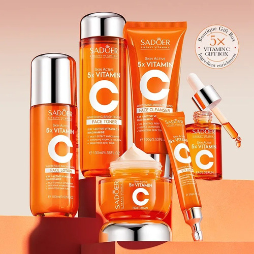 Kit Vitamina C 5x Sadoer Facial Aclarante Hidratante 6 En 1 Todo Tipo De Piel Día/noche