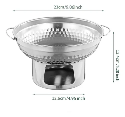 Alcohol Stoveup Hot Pot Chafing Dish 23 X 13,4 Cm Plateado
