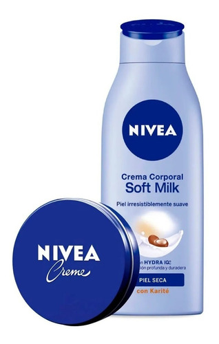  Crema Nivea Rsoft Milk Piel Seca 400ml + Lata Creme 150 Tipos de piel Todo tipo de piel
