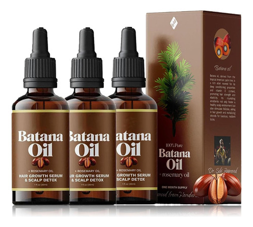 3 Peças De Óleo De Batana, Óleo De Cabelo De Batana, Óleo De