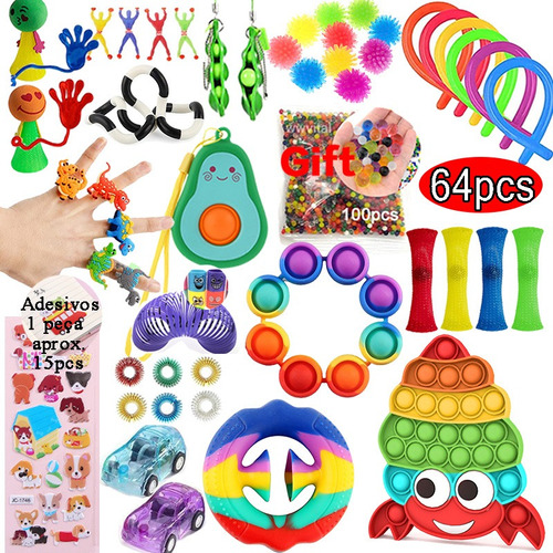Pack Completo De 64 Juguetes Fidget Toys Para Niños