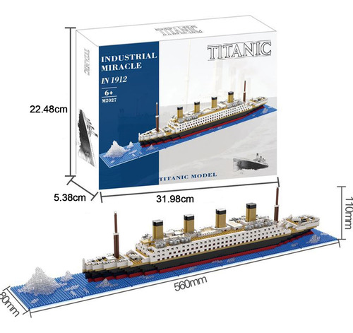 Modelo Titanic De Bloques Microset, Kit De Construcción