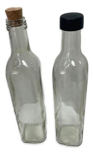 Botella Vidrio 250cc Cuadrada Aceite Bebida Licor Deco X6u