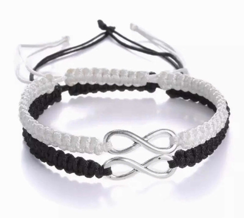 Par De Pulseras Dije Infinito Trenzadas Unisex Pareja