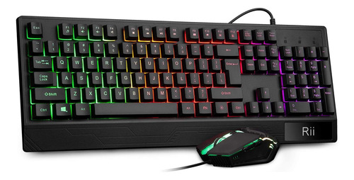 Combo De Teclado Y Ratón Para Juegos Rii Rk400 Rgb, Mech Con