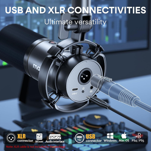 Maono Microfono De Podcast, Microfono Dinamico Para Pc Pa...
