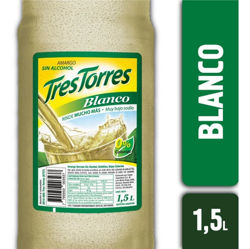 Amargo Tres Torres Blanco Botella 1,5 Litros Pack 6 Unid