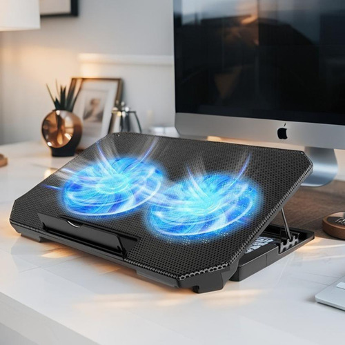 Base Gamer Notebook Jogo Suporte Cooler Mesa Laptop Led Usb