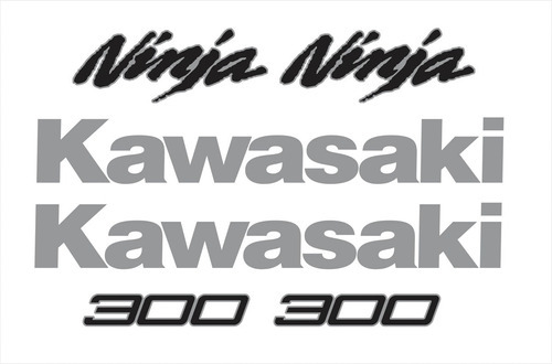 Adesivos Emblema Compatível Kawasaki Ninja 300 Preta 005 Cor MOTO NINJA 300 PRETA