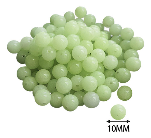 100 Pieces Acrylic Luminous Beads Spacer Beads For Arts 10mm