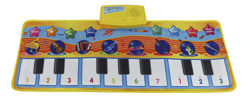 Tapete De Atividades Musical Piano Colorido Kababy Cor Azul