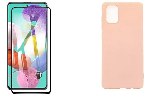 Funda Tpu Con Felpa + Templado Compatible Con Samsung A71