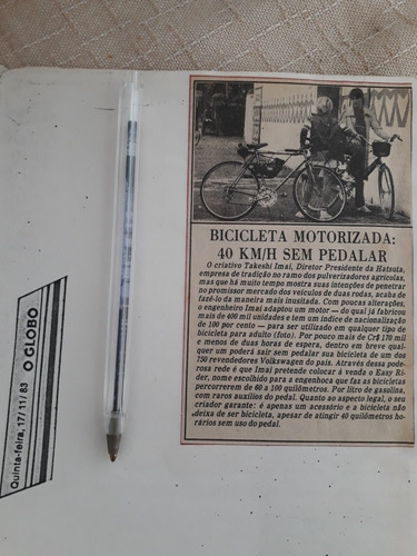 Matéria Antiga Bicicleta Motorizada Hatsuta 1983 Publicidade