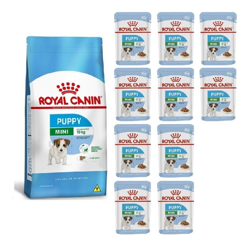 Kit Mini Puppy 1kg E 10 Sachês Mini Puppy 85g Royal Canin