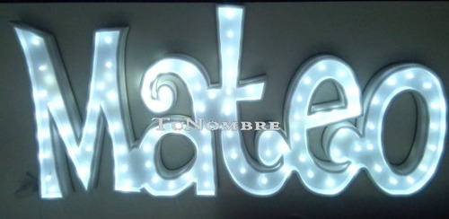 Imagen 3 de 10 de Nombre Iluminado De 50 Cm Polyfan Tu Nombre Importa