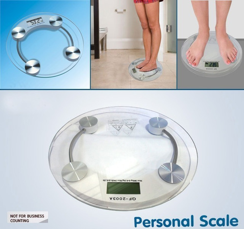 Imagen 3 de 3 de Balanza Personal Plataforma Peso Cristal Templado