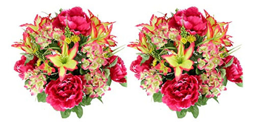 Full Blooming Tiger Lily, Peony & Hydrangea With Green ...