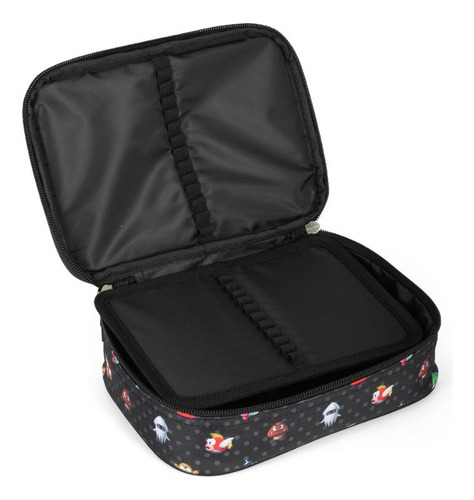 Mochila Costas Super Mario Infantil Estojo Box 100 Pens Cor Vermelho