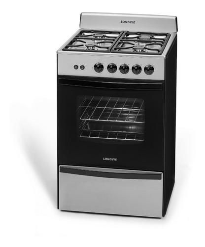 Imagen 3 de 3 de Cocina A Gas Longvie 13331xf 56cm Inox Cajón Parrilla
