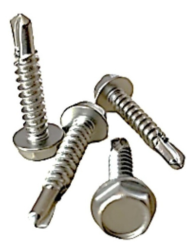 Pija C/hex. Pta. Broca Inoxidable 1/4 X 3 1/2 (100 Piezas)