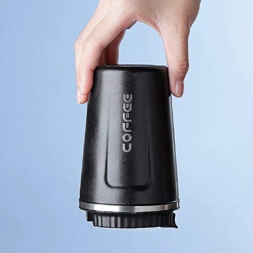 Copo Térmico Café Aço Inoxidável Viagem Carro Caneca Vácuo Cor Preto