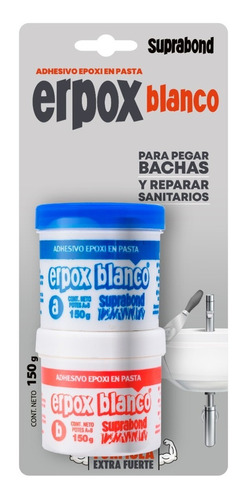 Pegamento Pasta Suprabond Adhesivo ERPOX BLANCO Piletas Cocina y Sanitarios