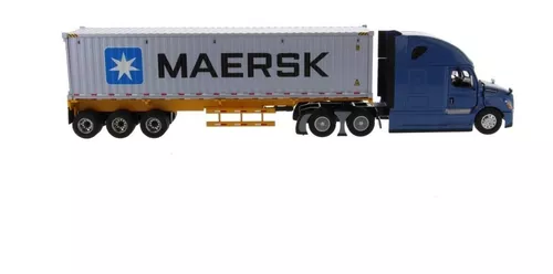 Miniatura Carreta Mercedes Benz Container Escala 1:50 Maersk AZUL