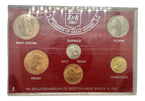 Set De 6 Monedas De Gran Bretaña Año 1967