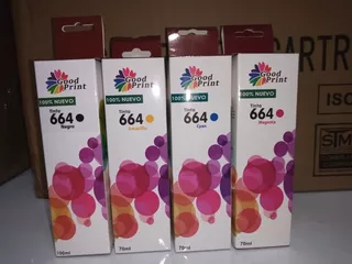 Pack Tinta Compatible Para Epson 664 / X4 Colores 70ml