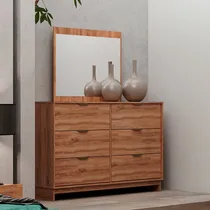 Comprar Cómoda Moderna Con Espejo Maggie Marrón R&r Muebles