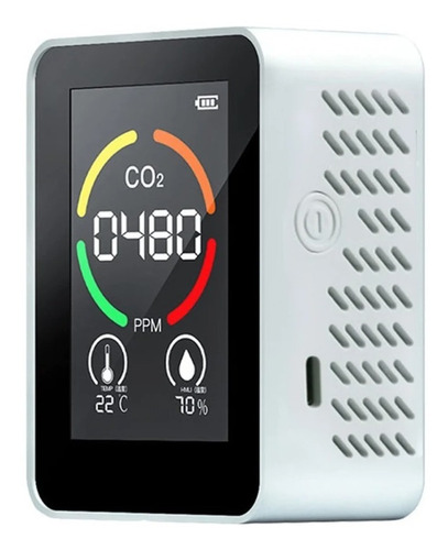Monitor De Aire Co2 Blanco Detector De Dióxido De Carbono