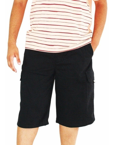 Imagem 1 de 4 de Bermuda Jeans Cós De Elástico Plus Size Masculina Até 68 