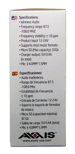 Imagen 7 de 10 de Sistema Manos Libres Bluetooth Para Carro Axxis Nuevo Origin