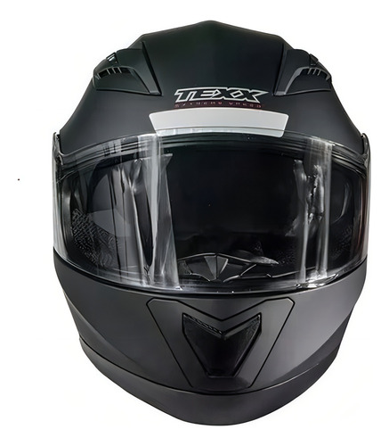 Capacete Texx G2 Solido Double Vision Preto/ Vermelho 56 Cor Preto