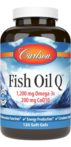 Aceite De Pescado Con Coq10 200 Mg Carlson 120 Cápsulas