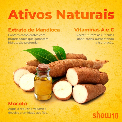 Imagem 4 de 5 de Máscara Capilar Mandioca E Mocotó Hidratação Cabelos 500g