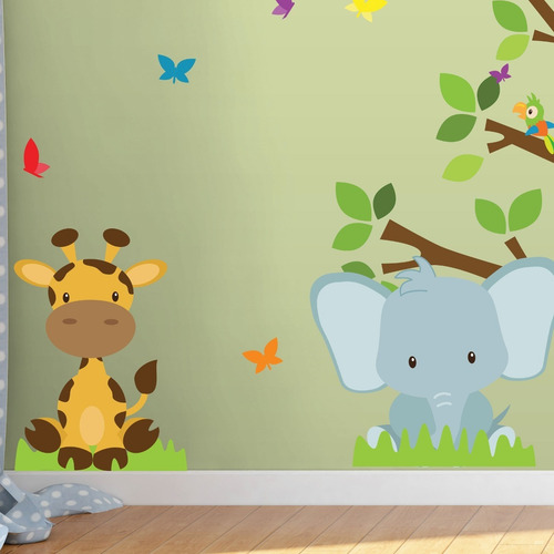 Imagem 4 de 7 de Adesivo Parede Infantil Árvore Safari Frete Gratis