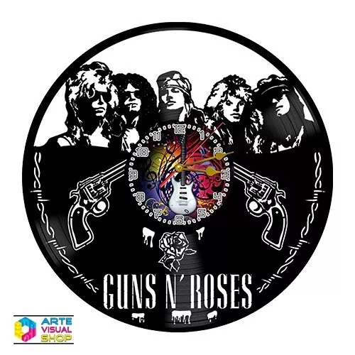 Guns N' Roses Slash reloj de disco de vinilo pintado, Regalo para