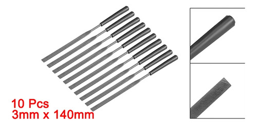 Lima De Aguja Plana De Acero De Segundo Corte, 10 Uds.,