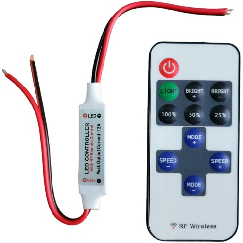 Mini Dimmer Monocromatico Control Remoto Rf Tira Led 5-24v