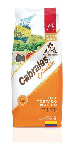 Imagen 1 de 7 de Cafe Molido Cabrales Colombia 260gr Tostado